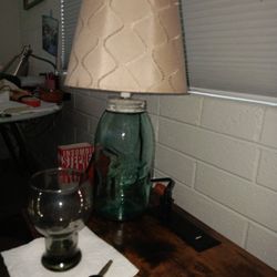 115 Year Old HalfGallon BALL Jar Lamp. Handmade .