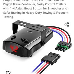 Proportional Trailer Brake Controller, Briidea Digital Brake Controller, Easily Control Trailers with 1-4 Axles, Boost Button for Smoother and Safer B