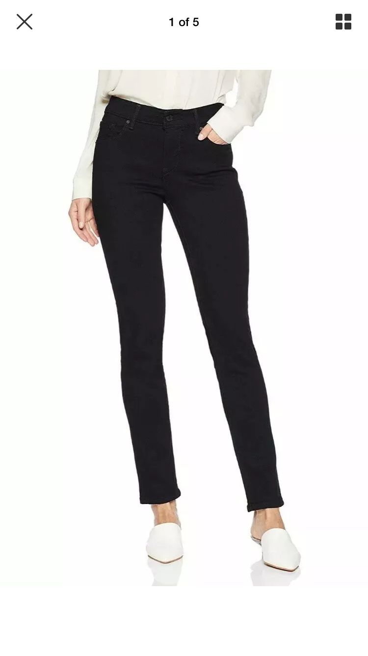 Levi's Women’s Classic Mid Rise Skinny Stretch Jeans Black Size 4 Short 27X28