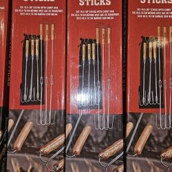 CAMP CHEF 6 EXTENDABLE ROASTING STICKS WITH CARRY BAG