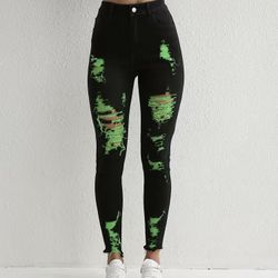 Blacks Jeans  With Green 