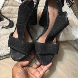 Black Leather Heels