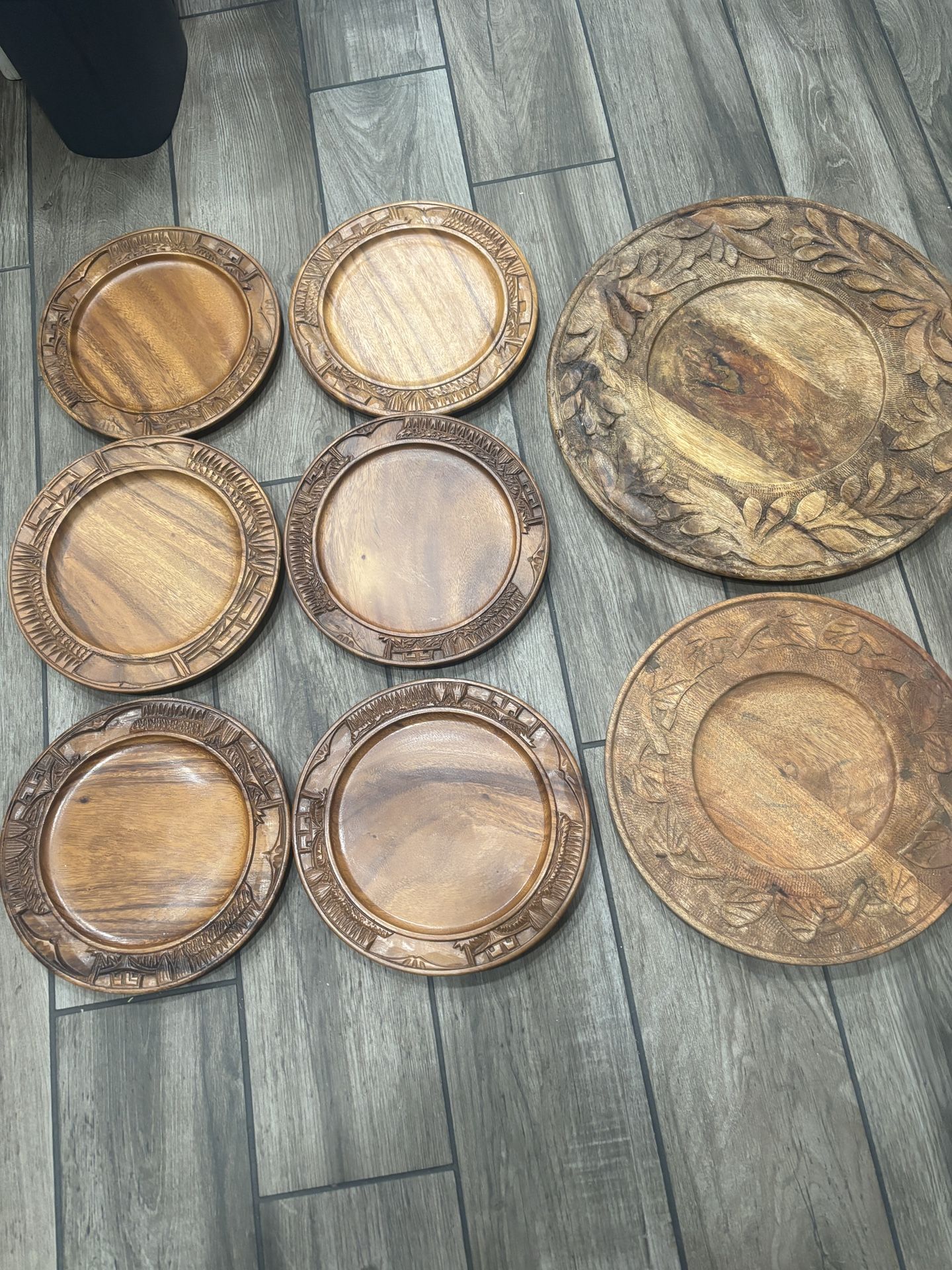 Assorted Wooden Plates
