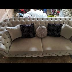 2 Gray Sofas Good Condition Like New 