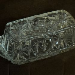 Crystal Glass Butter Dish  