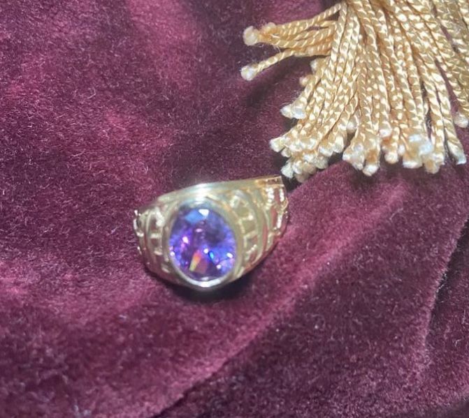 Genuine Amethyst Stone 14k Gold Ring