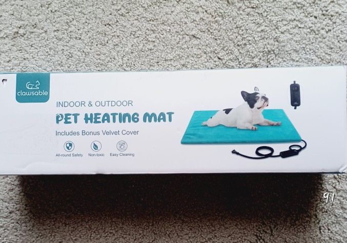 New Adjustable Heated Pet Pad 16x28 in
