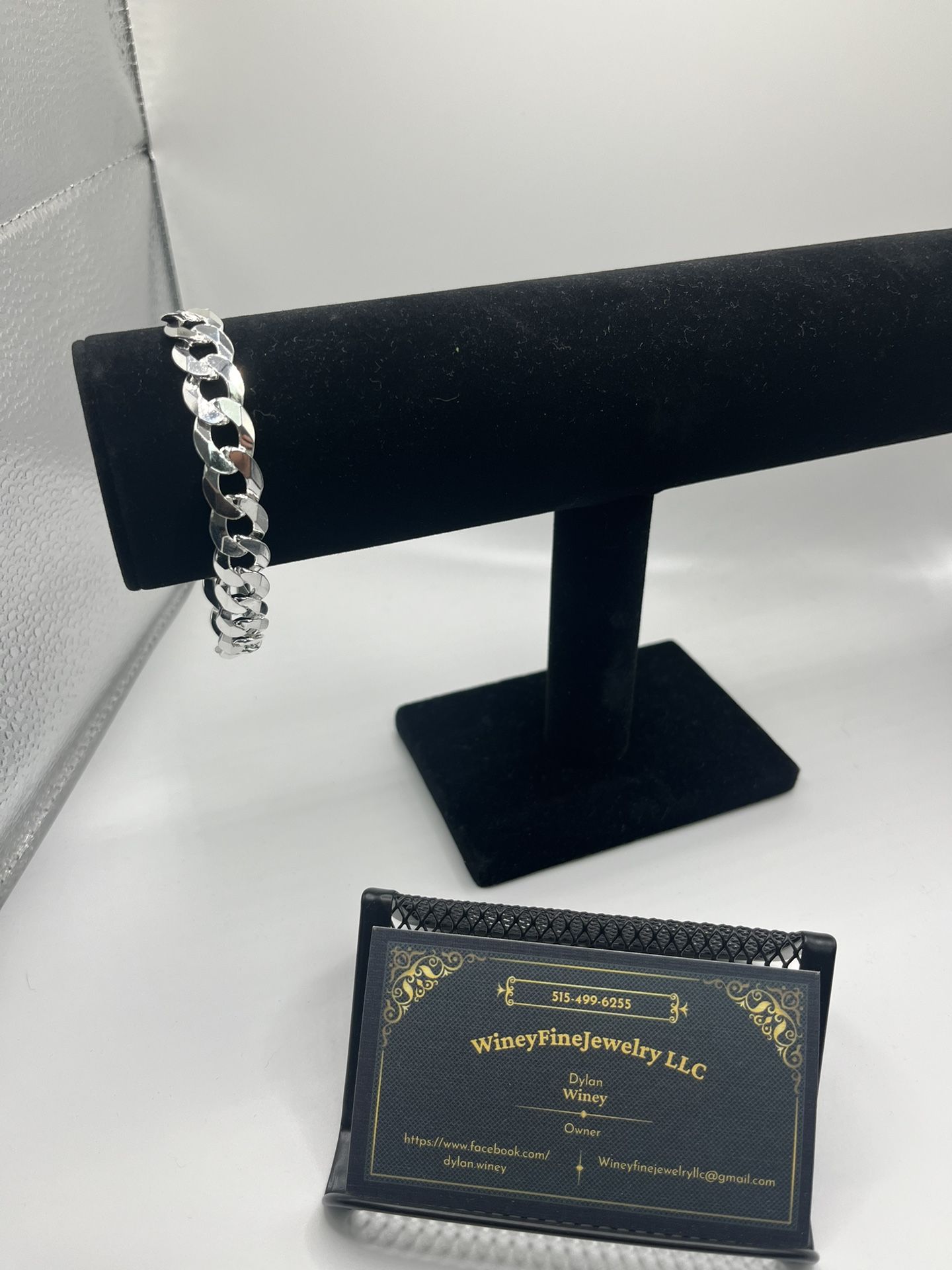 Solid Italian Silver 11.3mm 8” Curb Bracelet