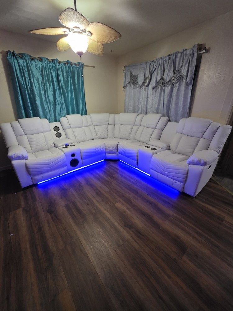 Seccional Reclinable Led Electrico 