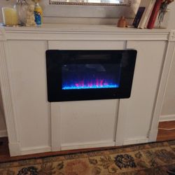 Custom Made Mantle With Electric fireplace W/Remote