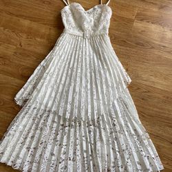 Beautiful Chouchou White Lace Midi Dress S