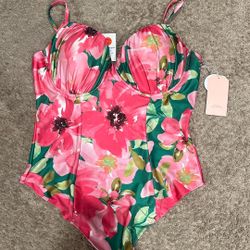 Blashe, Pink And Green Summer Bodysuit 