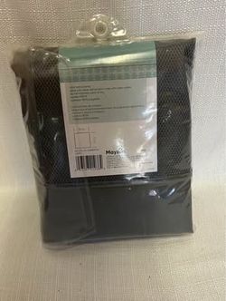 This is a Zenna Home PEVA shower curtain with 9 mesh pockets in grey.