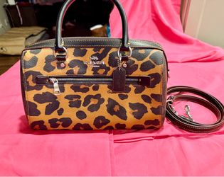 Coach Leopard Print Bennett Barrel Satchel Crossbody Purse | Excellent Condition