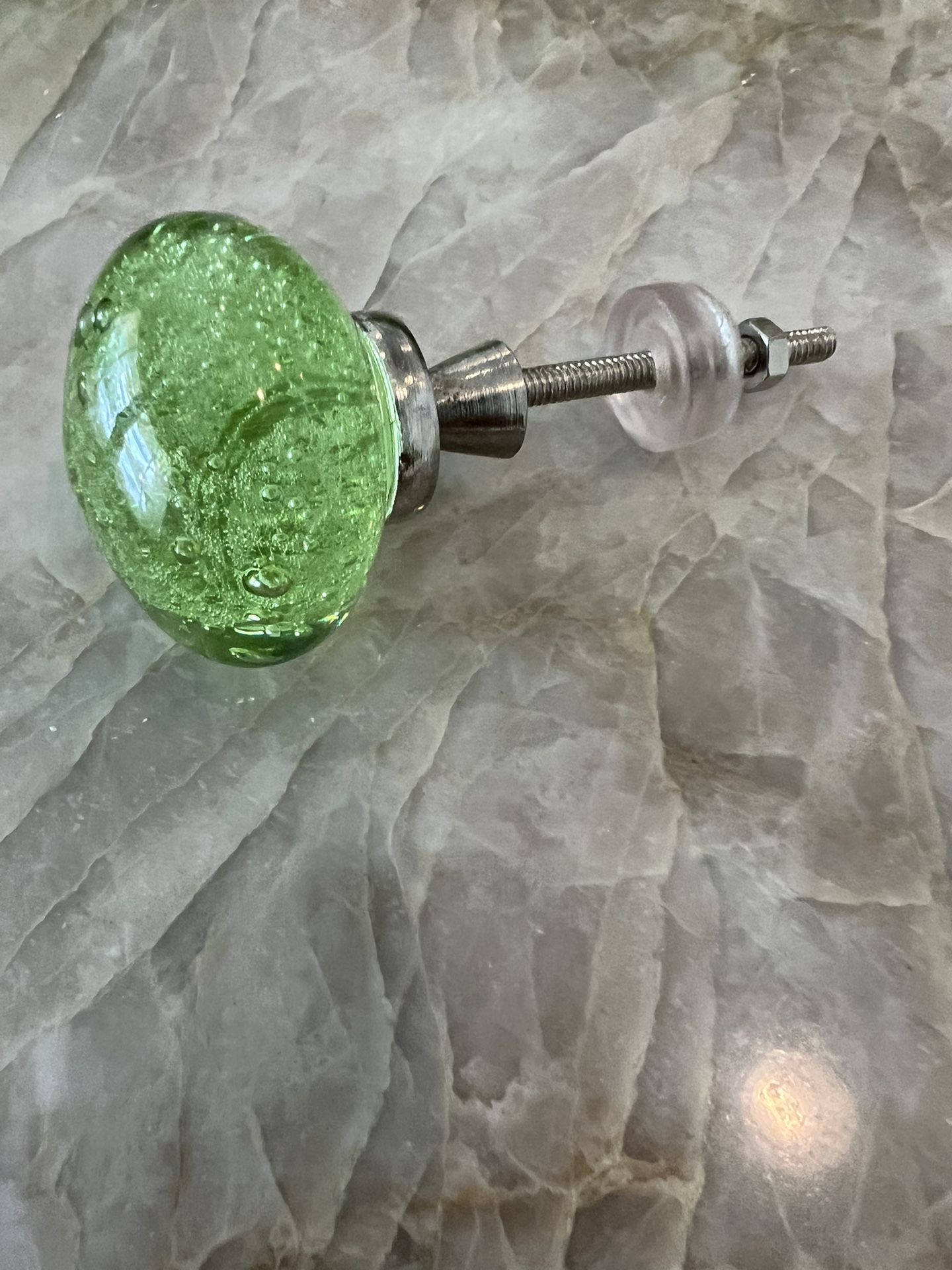 Green Glass Knobs 