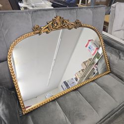 Crystal Art Gallery 24" x 34" Gold Traditional Arch Decor Mirror