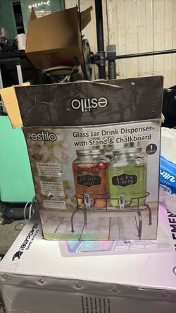 : 2 Glass Drink Dispensers with Stand – 1 Gallon Each
