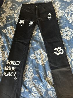 dript denim black pants used only once