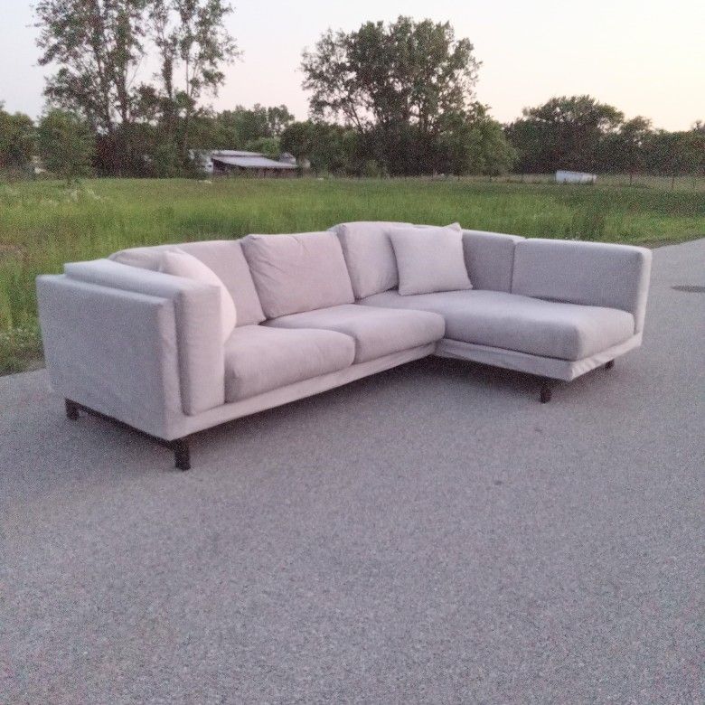 Gray Velvet Sectional Couch - Free Delivery Today