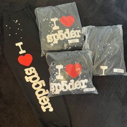 Spider x I love spider hoodie set 
