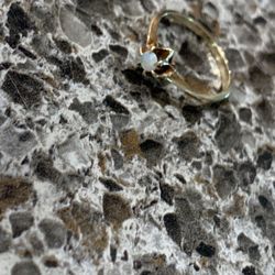 Gold 10K Ring With Moonstone Crystal 