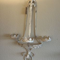Shabby French country Farmhouse Wall Sconce candle Holder