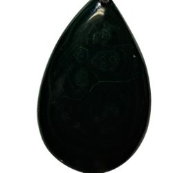 Large Natural Dark Green Teardrop Pendant [Pen164]   