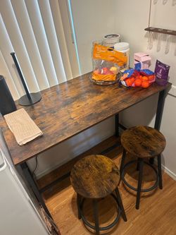 Wooden table and chairs set
