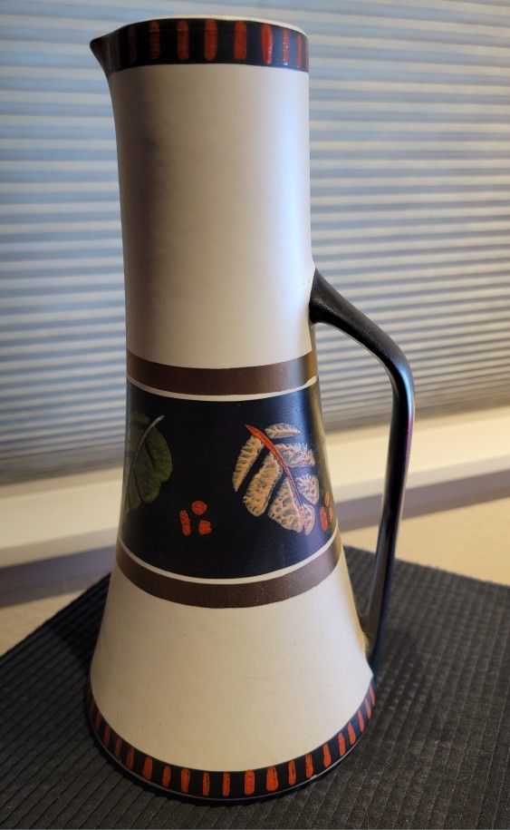 Mid Century Vintage Ceramic Pottery Pitcher Vase