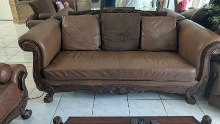 Quality ALL leather couch and loveseat