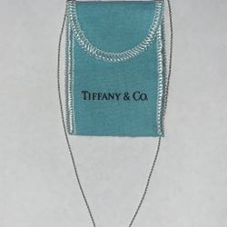 Authentic Tiffany & Co 18k White Gold Mini Diamond Heart Necklace 