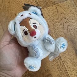DISNEY STORE SPRING DALE BLUE Plush Keychain Bag Charm SHANGHAI DISNEY