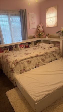 Twin trundle bed with frame.