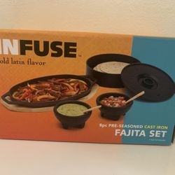 8pc Cast Iron Fajita Set
