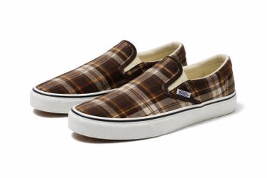 Vans Classic Slip-On Brown Plaid Canvas Sneakers – New – Men’s 8.5