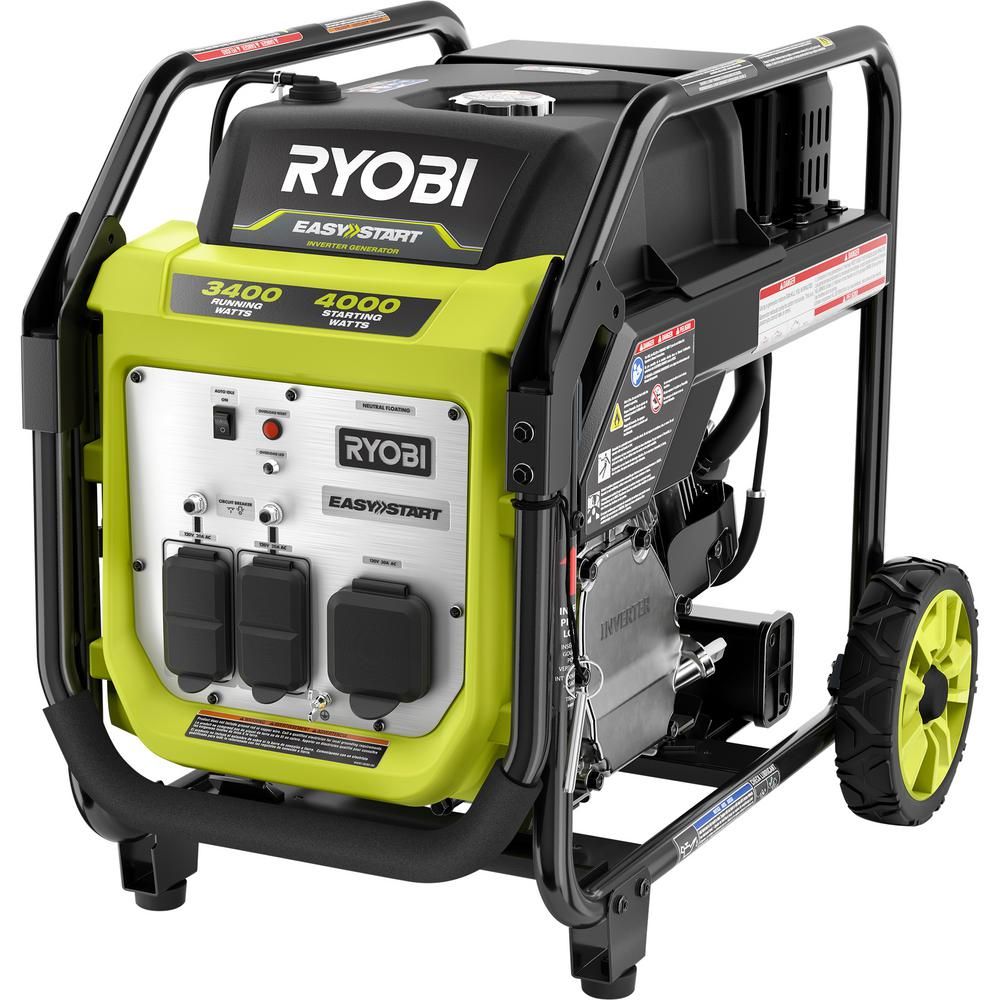 4000-Watt Recoil Start Gasoline Powered Digital Inverter Generator with CO Shutdown