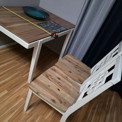 Farmhouse Wood Top Dining Table and 2 Chair Set