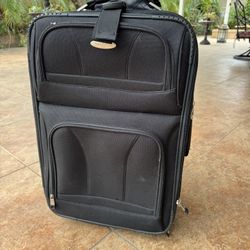 22” Samsonite Black Carry On Suitcase Soft Shell Luggage 22x14x9