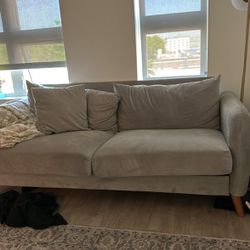 Grey Velvet Couch 