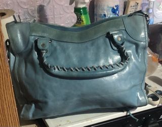 Balenciaga y2k blue grey city bag authentic mint condition