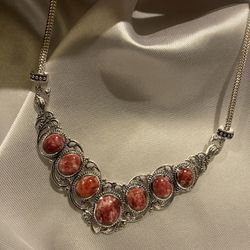 Gorgeous Norwegian Thulite Necklace - 18-20” - new!