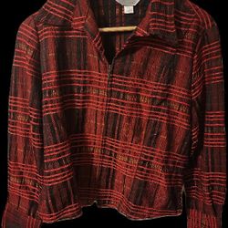 Christopher & Banks Petite Size PL Red Full Zip Jacket