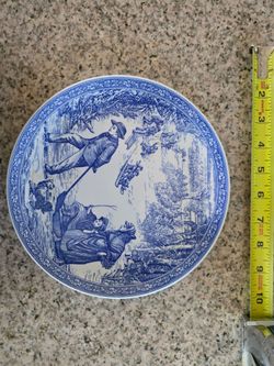 Blue and White Transferware Decorative Plate