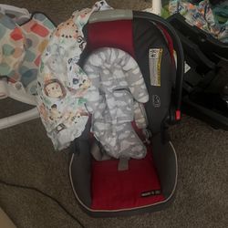 Car Seat,  Base , Infant Linen And Car Seat Cover 