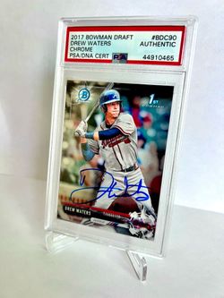 2017 Bowman Draft Chrome Drew Waters RC Auto #BDC90 PSA/DNA Authentic 1st Bowman Atlanta Braves/Kansas City Royals