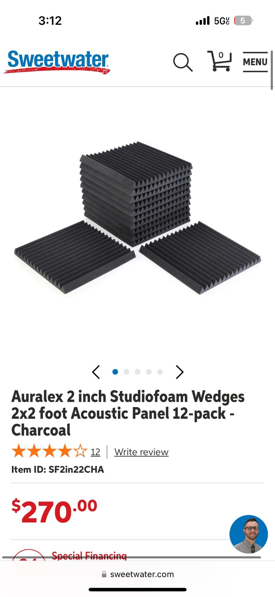 AURALEX 2” STUDIOFOAM - 12 PACK