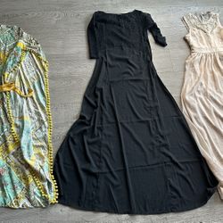Women maxi dresses bundle lot. Yellow one in new kaftan dress. All for $10