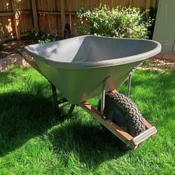 Huge Wheelbarrow Wheel Barrow 38" x 28" 21" interior