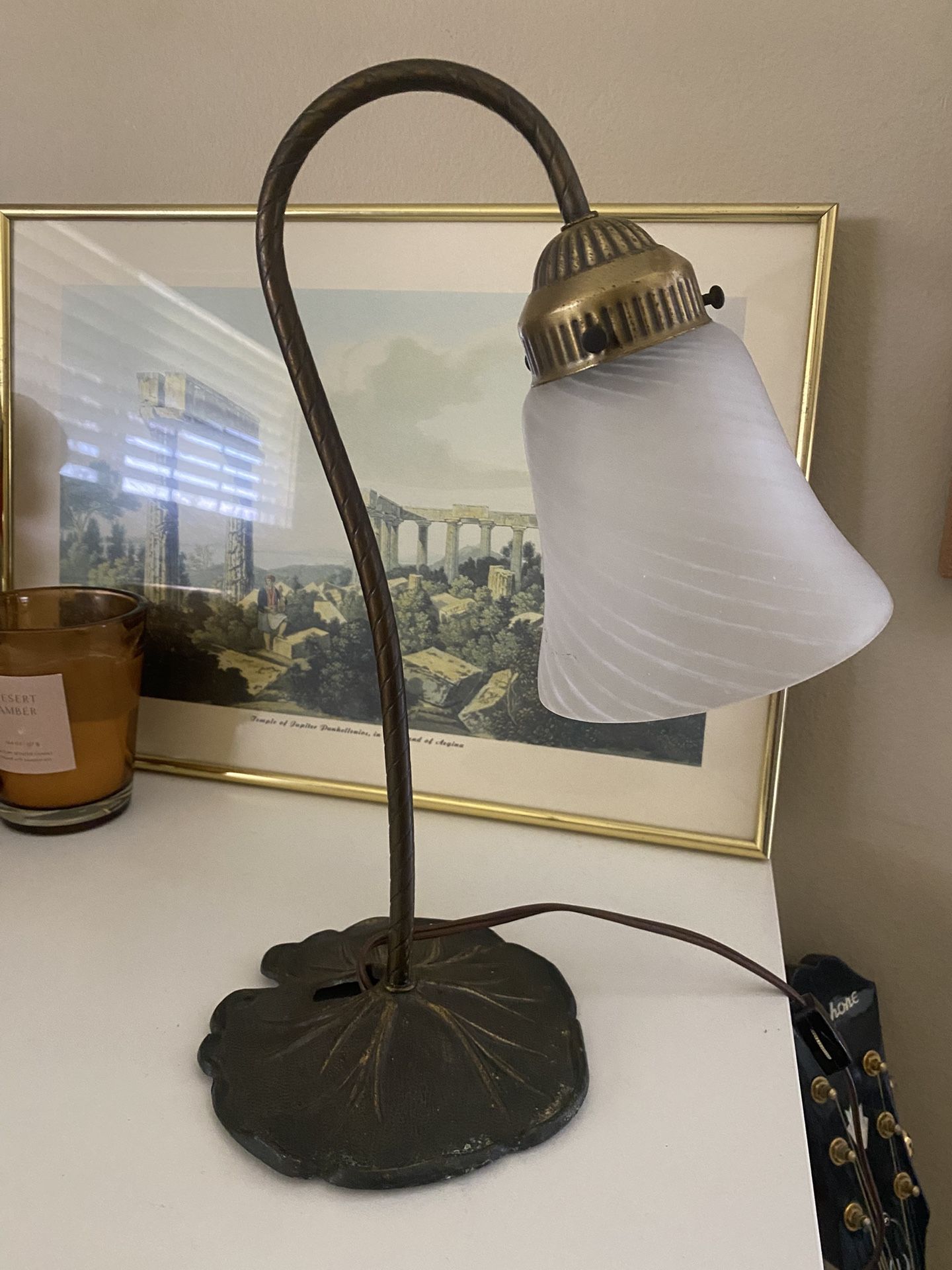Antique Lily Pad Desk Lamp