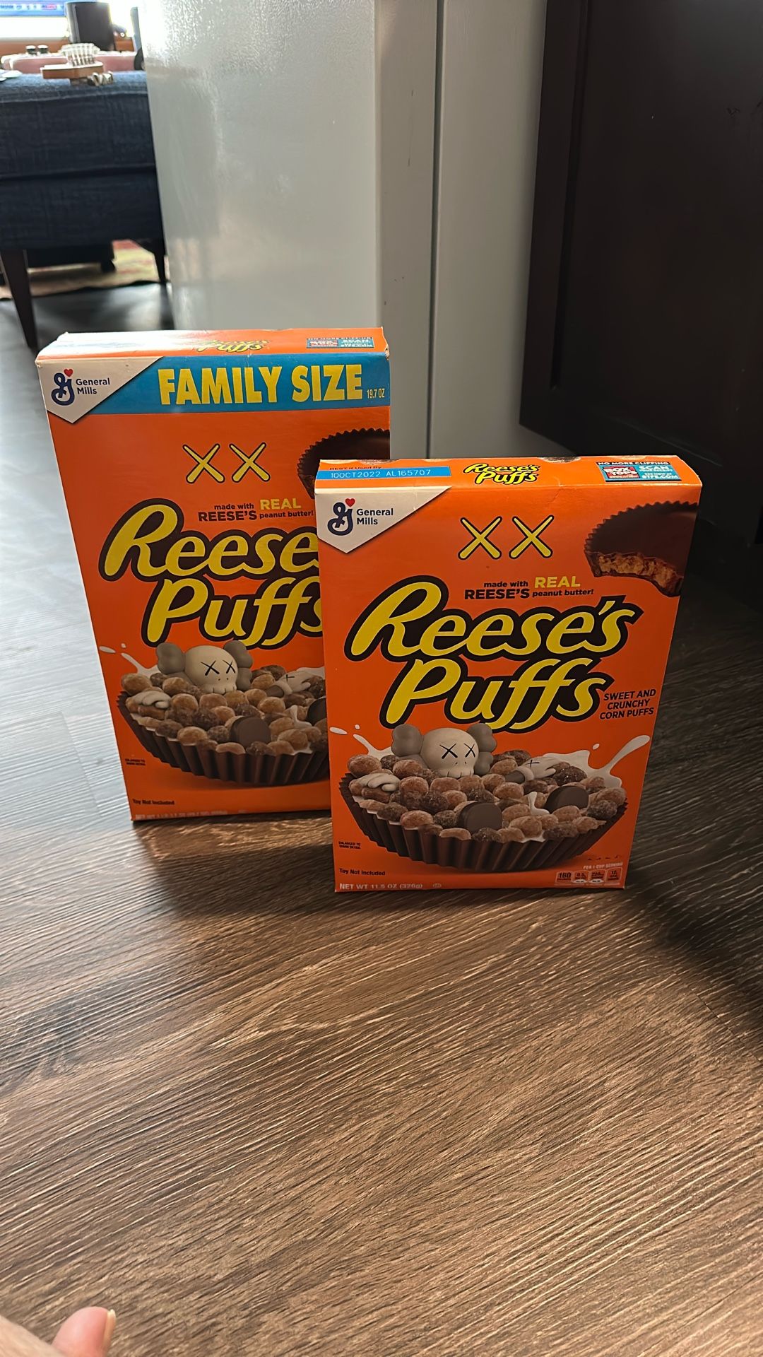 Kaws Reese’s Puffs Cereal New Unopened Boxes 2 Sizes